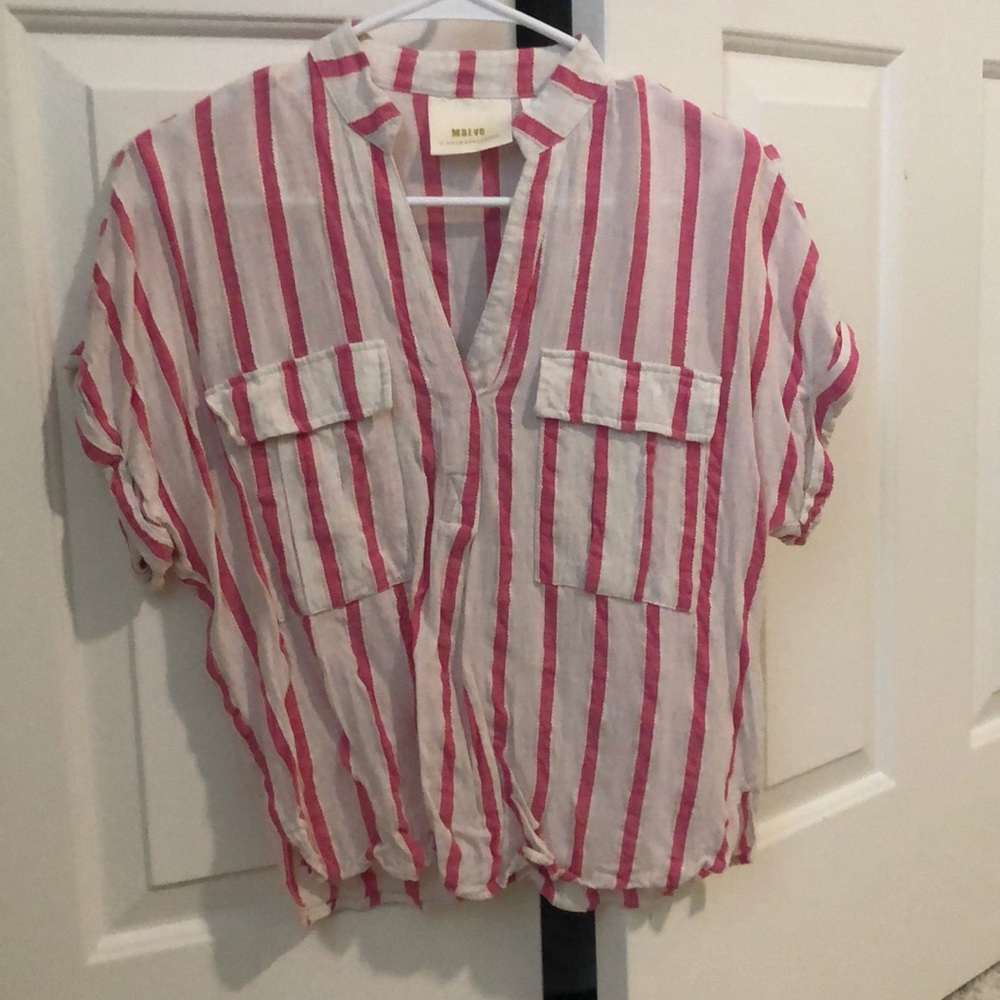 Maeve Pink Striped Shirt